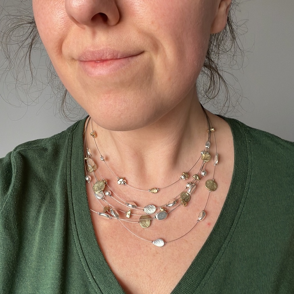 Silver and Gold Multi-Strand Necklace
